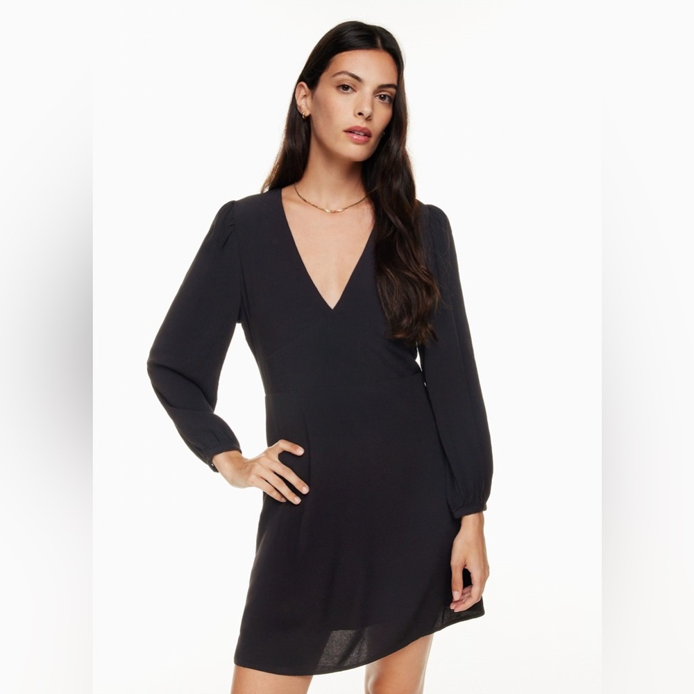 Aritzia Sunday Best Black V-Neck Dress